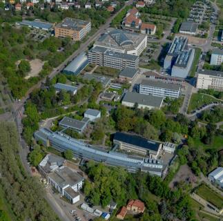 Ansicht des Technologiepark WeinbergCampus aus der Luft.